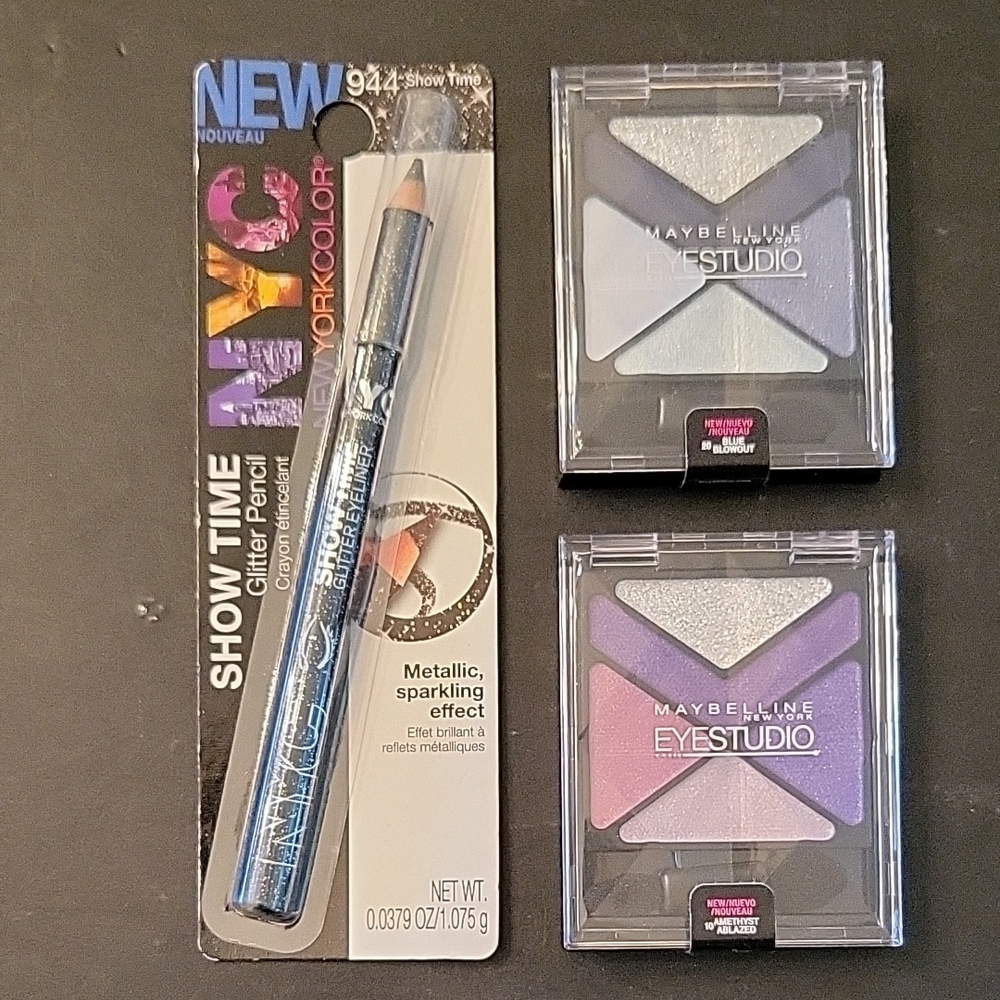 Special Bundle! 2 Maybelline Eyeshadow Palettes & NYC Glitter Eyeliner!